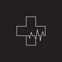 medical heart pulse simple geometric logo vector