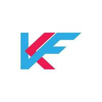 letter kf simple geometric colorful logo vector