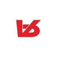 letter vb simple linked geometric logo vector