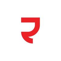 letter r simple red geometric line logo vector
