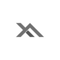 triangle letter x simple linked line logo vector