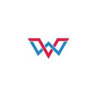 letter wv linked colorful overlap geometric logo vector