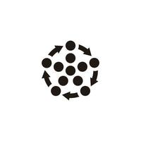 circle round objects rotation process arrows logo vector