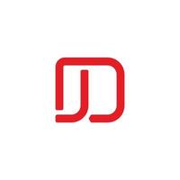 letter jd simple square geometric link logo vector