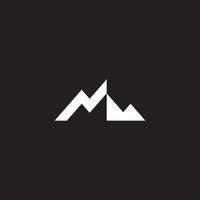 letter n mountain simple geometric sliced logo vector
