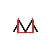 letter mu simple linked colorful design symbol vector