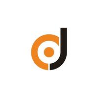 letter cj simple round motion colorful design logo vector