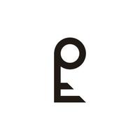 letter pt abstract key symbol logo vector