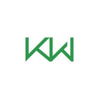 letter kw simple linked geometric line symbol logo vector