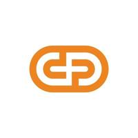 letter dp simple circle geometric line design logo vector