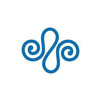 abstract loop spiral shape lines art symbol logo vector