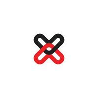 letter x linked arrow simple geometric logo vector