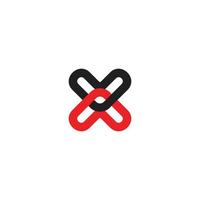 letter x linked arrow simple geometric logo vector