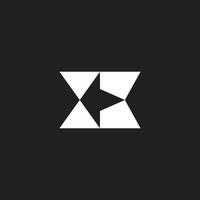 left arrow triangles simple geometric logo vector