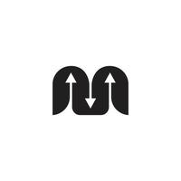 letter m flow arrow process symbol logo vector