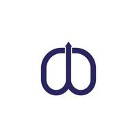 abstract letter w up arrow geometric loop logo vector