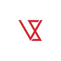 letter sv simple linked geometry fashion logo vector