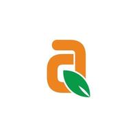 letter a simple geometric leaf colorful symbol logo vector