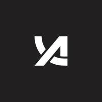 letter ya geometric linked line logo vector