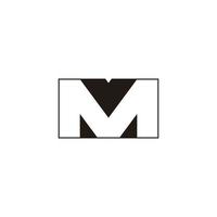 letter vm geometric negative space design vector