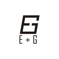 abstract letter eg simple geometric line square logo vector