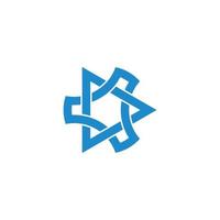 3d flat connected triangles simple geometric logo vector