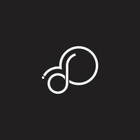 letter dj thin line thread thin geometric loop logo vector