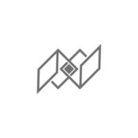 linked square open paper linear logo vector