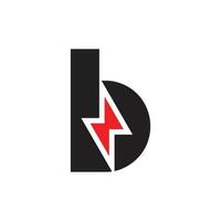 letter b lowercase thunder shape logo vector