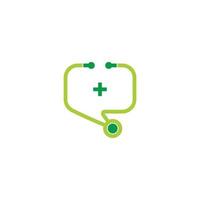 plus medical doctors stethoscope communication symbol logo vector
