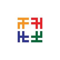 abstract letter tl simple colorful square infinity swirl logo vector