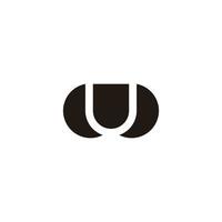 letter u curves simple negative space geometry logo vector