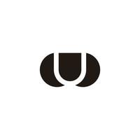 letter u curves simple negative space geometry logo vector