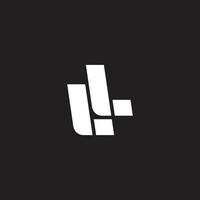 simple geometric letter ll line logo vector