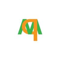 letter mq linked colorful logo vector