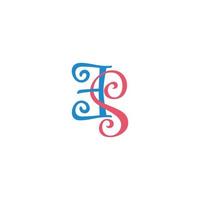 letter es curves spiral overlap linked colorful logo vector