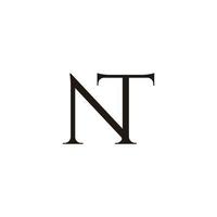 letter nt simple linked font symbol logo vector