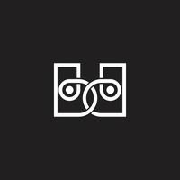 letter bd linked overlap line geometric logo vector