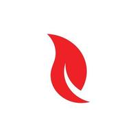 simple geometric red flame symbol logo vector