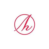 letters h ah simple beauty female font circle logo vector