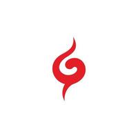 letter g curves spiral shape flame symbol logo vector