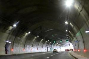 Road in the tunnels under the mountain in Israel. photo