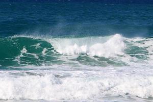 Storm in the Mediterranean off the coast of Israel. photo