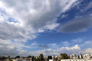 The sky over the Mediterranean Sea in northern Israel. photo