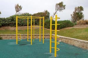 Sports equipment and equipment in a city park on the Mediterranean coast. photo