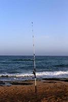 costa del mar mediterráneo en el norte de israel. foto