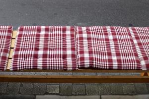 Bench for rest in the city park. photo