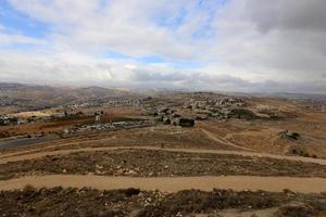 The Judean Desert in the Middle East in Israel. Since ancient times, this place has served as a refuge for hermits and rebels. photo