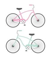 Vector set of two flat bicycle