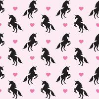 Seamless pattern of unicorn silhouette vector